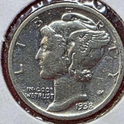 1938-D Mercury Dime