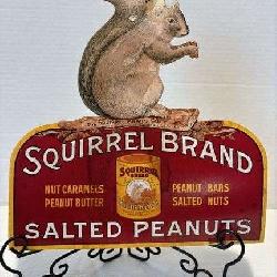 Squirrel Brand Salted Peanuts Cardboard Store Sign