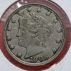 1906 Liberty Nickel With Cents