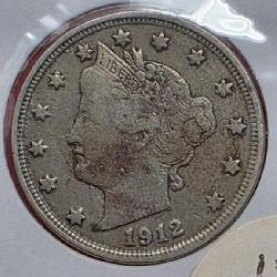 1912 Liberty Nickel With Cents