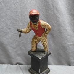 Cast Iron Bank Black Americana Jockey