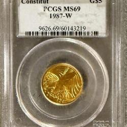1987 W $5 Gold Coin