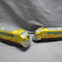 Union Pacific Tin Train Cars with Wind-Up