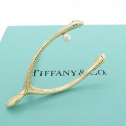 14K Yellow Gold Tiffany Pearl Wishbone Brooch