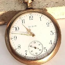 Antique Elgin Model 7 14K Gold Filled Pocket Watch