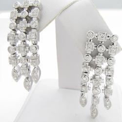 14K WG Fancy Diamond Dangle Drop Earrings