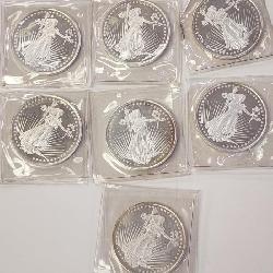 (7) Silver Towne .999 Silver Rounds