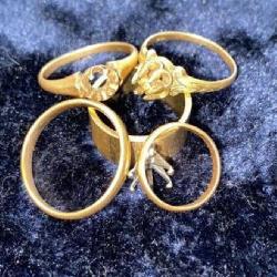 5 14kt gold bands 13.39g