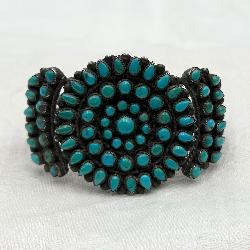Native American Sterling Turquoise Cuff Bracelet