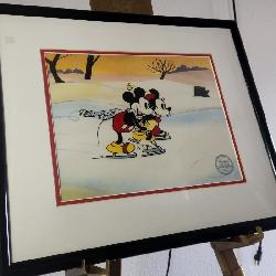 On Ice!  Mickey and Minnie Skating Serigraph