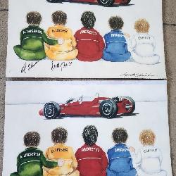 Indy 500 Al Unser and Bobby Unser Signed Prints