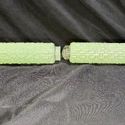 2 Light Green Floral Bow Design Glass Rolling pins