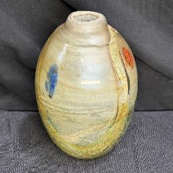 Hand Blown Heavy Art Glass Vase