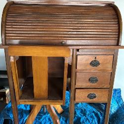 Child’s Roll top Desk with Matching Swivel Chair 