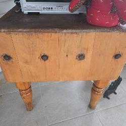 Antique Butcher Block Table