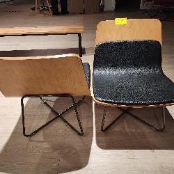 WOOD + METAL FRAME, CUSHION SEAT LOUNGE CHAIRS