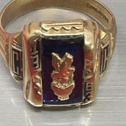 14 karat gold class ring size 9 1/2 8.54g, HERFF