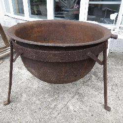 Large Cast Iron Cauldron with Stand