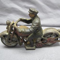 Cast Iron Police Motorcycle Toy