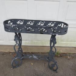 Ornate Cast Iron Plant Stand With Floral Motif