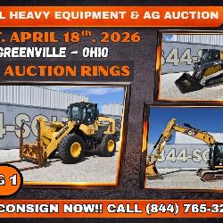 APRIL HEAVY EQUIPMENT AUCTION SAT. APRIL 18th. 