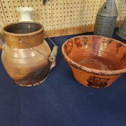 Field Crock & Red ware bowl