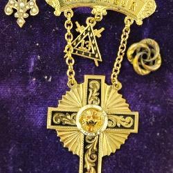 Masonic Knights Templar Past Commander jewel- Ann Arbor, Michigan