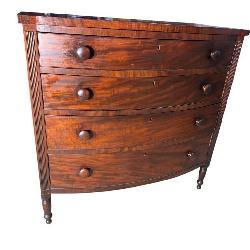 AMERICAN 18TH CENTURY SHERATON BOWFRONT CHEST