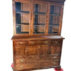 CRAFTIQUE SOLID MAHOGANY 2 PC CHINA CLOSET