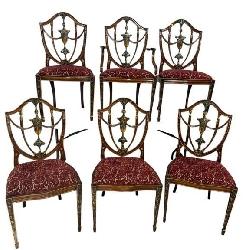 6 ATTRIB. SAMUEL McINTIRE CARVED SHIELD BACK