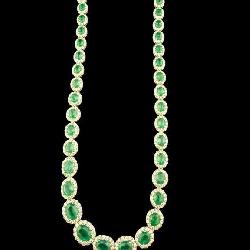 PLATINUM MONUMENTAL EMERALD & DIAMOND NECKLACE