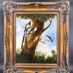 EXOTIC BIRD OIL ON CANVAS