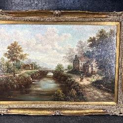 C TOMALSSON CONTEMPORARY OIL ON CANVAS BRITISH