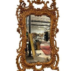 LARGE ITALIAN CARVED GOLD MIRROR