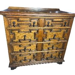 OAK 4 DRAWER JACOBEAN CHEST