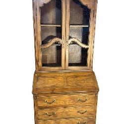 BAKER FURNITURE WALNUT 2 PC SECRETARY