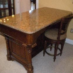CORTLAND MANOR WALNUT DESK W/ GRANITE TOP