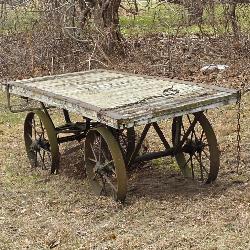 Antique Railroad Style Cart with Iron Spoke Wheels