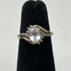 Alwand Vahan 925 & 10K Gold Topaz & Diamond Ring