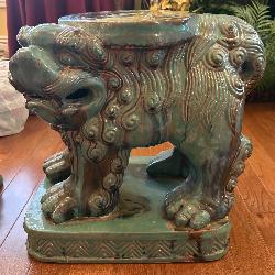 RARE Mid-Century Terra Cotta Foo Dog Plant Holder