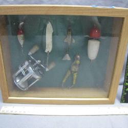 Framed Collection of Vintage Fishing Lures