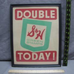 S&H Green Stamps Double Today Sign