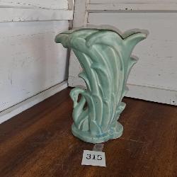 McCoy Prarie Green Swan Vase