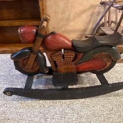 Handcrafted Wooden Rocking Motorcycle
