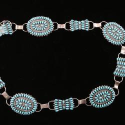 Stunning Zuni Turquoise Cluster Concho Belt.