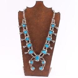 Sterling & Turquoise Squash Blossom Necklace.