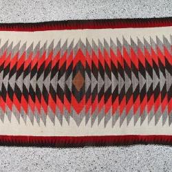 Navajo Rug in Red, Black, White.