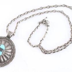 Navajo Two-Sided Pendant & Chain.