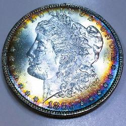 1883 Morgan Silver Dollar Gem Uncirculated Toned