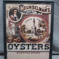 Framed Print of Counselsman's Oysters Ad